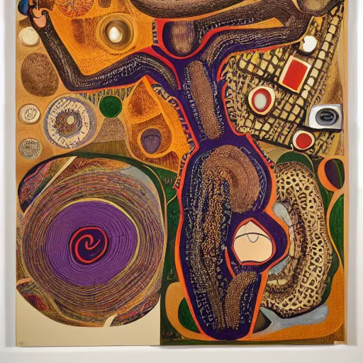 Image similar to constructivist by mati klarwein, by alex maleev, by malcolm teasdale tender. a land art of the human intestine in all its glory. each section of the intestine is labelled, & various items & creatures can be seen inside, such as bacteria, food particles, & even a little mouse.