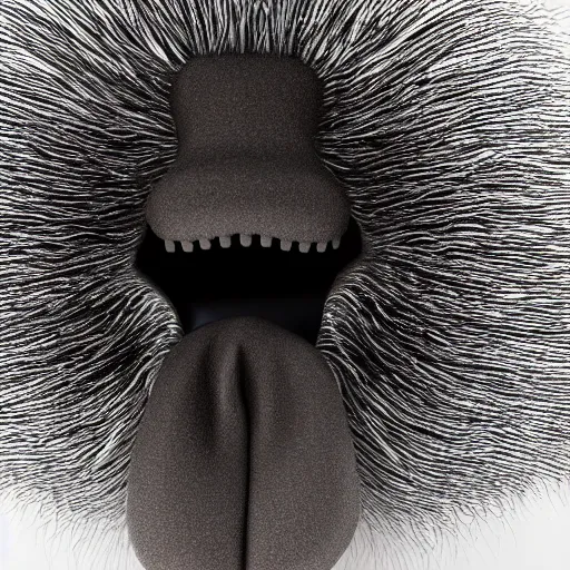 Image similar to studio photo of a tongue with hair on it, white background