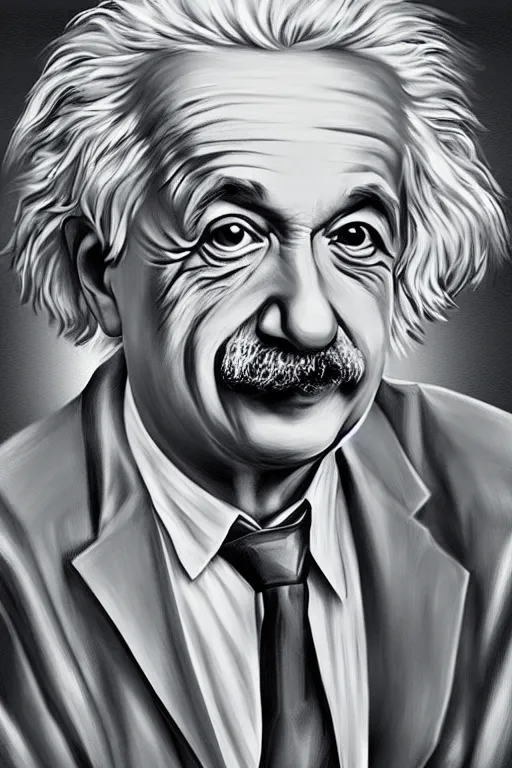 Image similar to portrait of Albert Einstein in the style of Artgerm