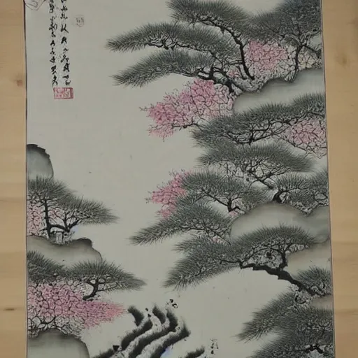 Prompt: chinese painting of shanghai full of sakura, highly detailed