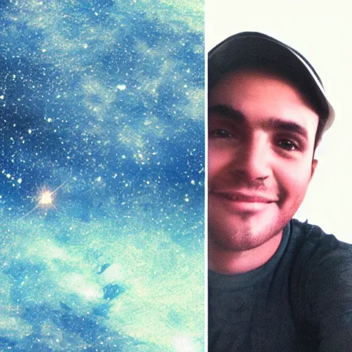 Image similar to restored last selfie before earth was destroyed, realistic