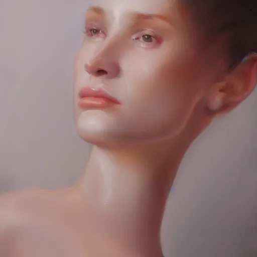 Image similar to a beautiful woman, anatomy studies, aesthetic, oil painting, pale colors, high detail, 8 k, wide angle, octane render, trending on artstation,
