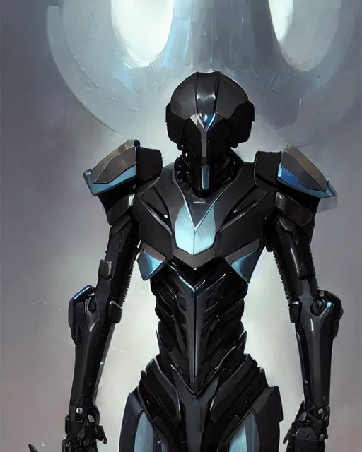 Image similar to smooth sleek pearlescent black wraithbone powerarmor, by greg rutkowski and mark brookes and jim burns and tom bagshaw and magali villeneuve, trending on artstation