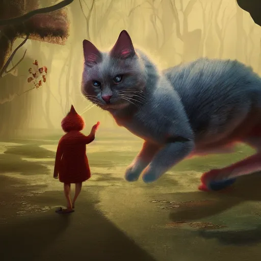 Image similar to concept art for the movie magic cat in the dream world by Ryan Richmond, surreal, digital art, trending on artstation, 4k uhd