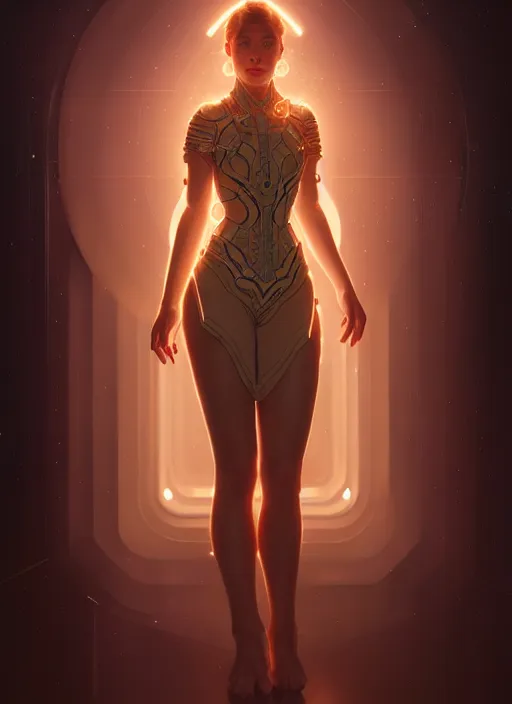 Image similar to full body portrait of girl, chemisty, sci - fi, glowing lights!! intricate, elegant, highly detailed, highly detailed face, digital painting, artstation, concept art, smooth, sharp focus, illustration, art by artgerm and greg rutkowski and alphonse mucha, 8 k