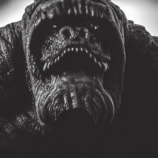 Image similar to rancor, moody lighting, shallow depth of field,