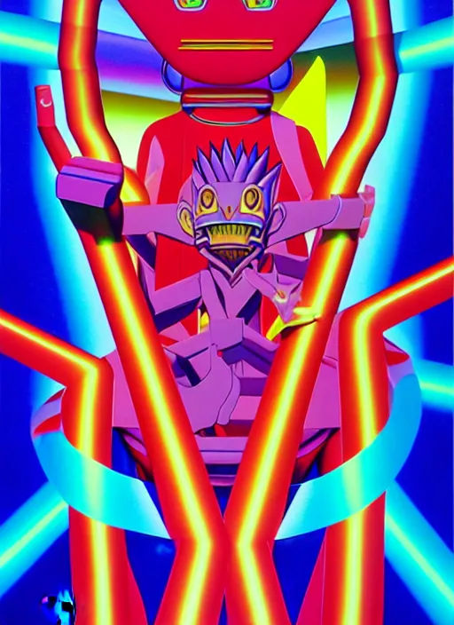 Image similar to yugioh by shusei nagaoka, kaws, david rudnick, airbrush on canvas, pastell colours, cell shaded, 8 k