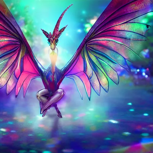 Prompt: fairy dragon on lsd ultra realistic 4 k high definition dramatic lighting high contrast mysterious