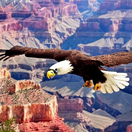 Image similar to eagle flying above the grand canyon
