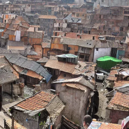 Prompt: medieval city slums