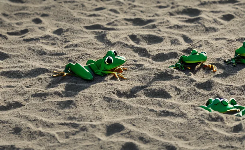 Image similar to frogs playing beach volleyball tornado, highly detailed, extremely high quality, hd, 4 k, 8 k, professional photographer, 4 0 mp, lifelike, top - rated, award winning, cinematic, realistic, detailed lighting, detailed shadows, sharp, no blur, edited, corrected, trending