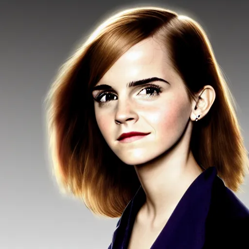 Image similar to pixar animation of emma watson, headshot, movie trailer