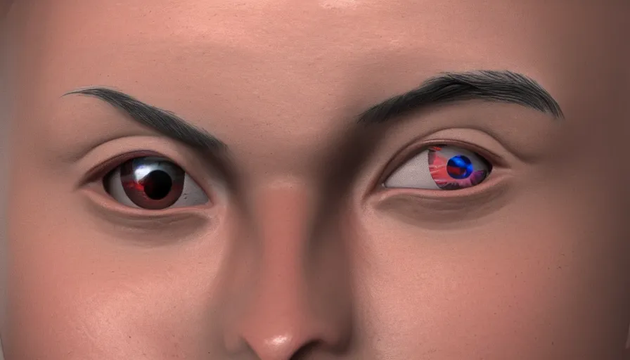 Image similar to human close - up, sss, pbr material, refraction, skin