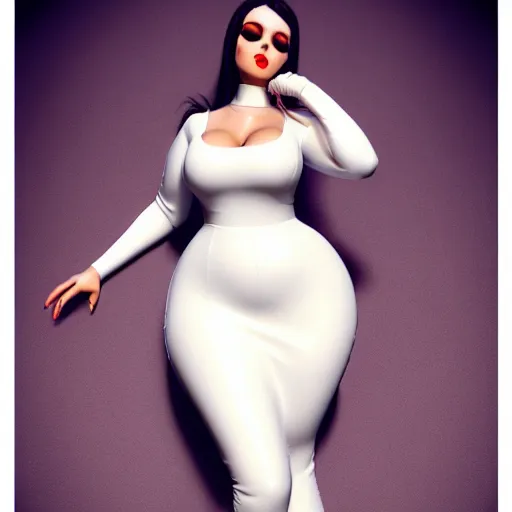 Prompt: curvy feminine hot goth cutie in a sublime elegant polished white latex neck-high gown with cyan trim and latex leggings, thin waist, cgsociety, photorealistic, comfy ambience, idealistic, 16k, smooth, sharp focus, trending on ArtStation, volumetric lighting, fully clothed, worksafe