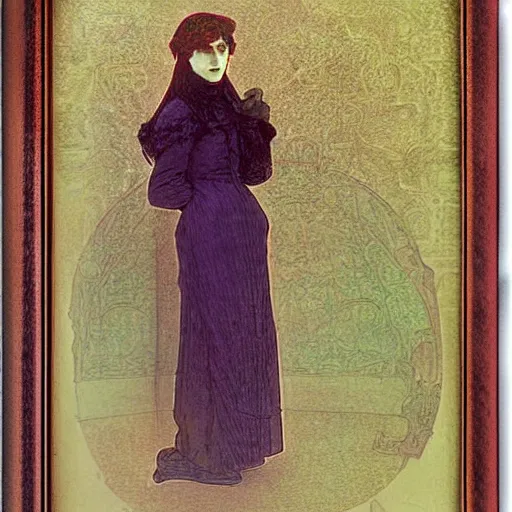 Prompt: a lonely girl in an empty room, colored daguerreotype, by mucha, by Mackintosh, bright pastel colors,