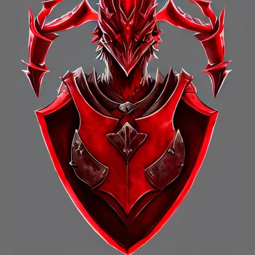 Prompt: videogame painting of an elegant red draconic - plate armor artstation, rpg, digital art, isometric, dark background, dark souls, the witcher 3, runescape, skyrim, final - fantasy, diablo - 3