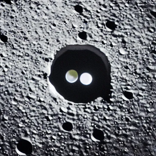 Image similar to the thoroughly unimpressed eyes of the universe observe humans landing on the moon