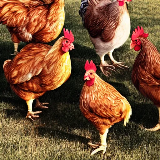 Image similar to chickens make an awesome album cover high detail ultra quality 4 k