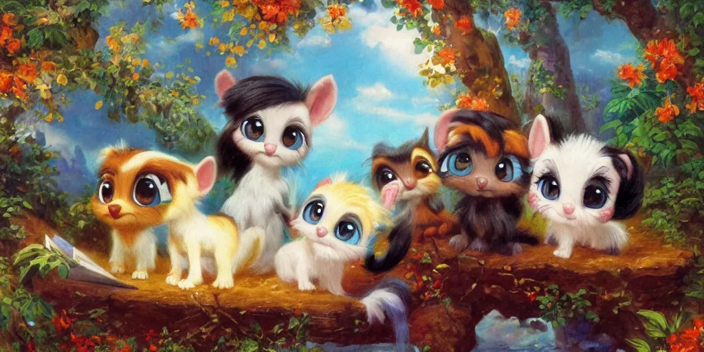 Image similar to 3 d littlest pet shop animal, mythology, master painter and art style of noel coypel, art of emile eisman - semenowsky, art of edouard bisson