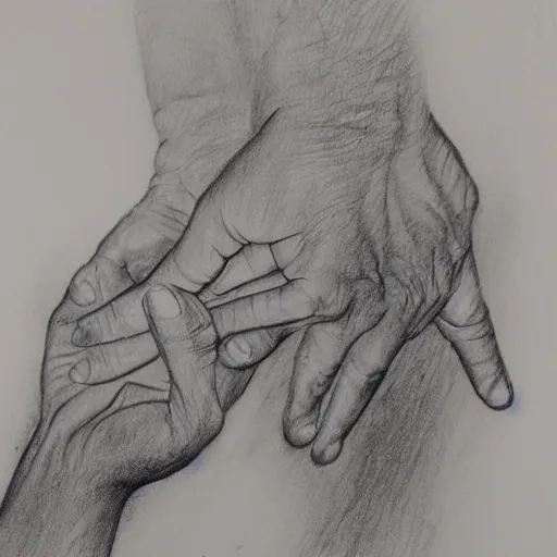 Prompt: mummy put her hand on the man's head, pencil drawing, engraving, simple