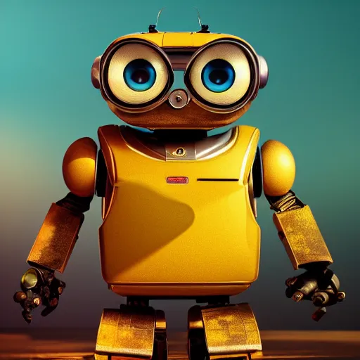 Image similar to two small chubby bots, hyperdetailed colourful, panelling, aerodynamic, intricate detail, holding, style of cute pokemon, with damaged rusty arms, antenna, jerboas, floating, white studio, oil, mechanical, cute toy, wall - e, ambient light, in the style of pixar animation, pokedstudios, blender, octane render, 8 k,