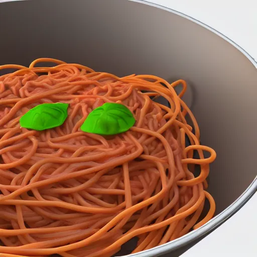 Prompt: spaghetti with beans ultra realistic blender 3 d model rendering