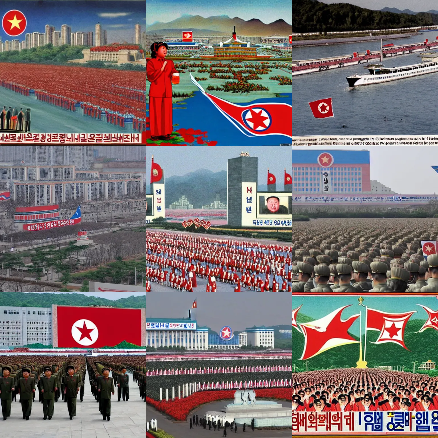 Prompt: north korean propaganda of pyongyang