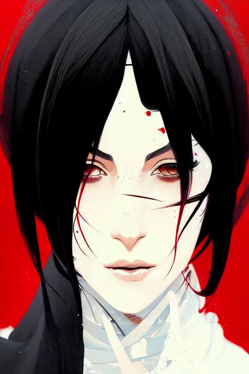 Prompt: a ultradetailed beautiful painting of a stylish nun, she has short black hair with bangs, by conrad roset, greg rutkowski and makoto shinkai trending on artstation