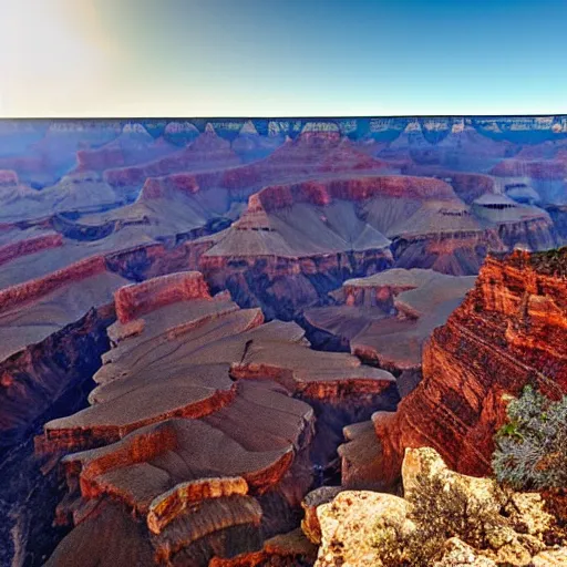 Prompt: ultra wide angle view of the grand canyon at duck