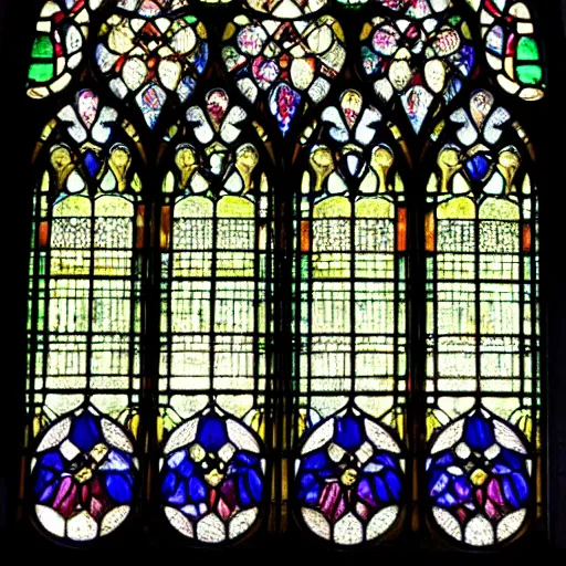 Prompt: gemstones in stain glass, gothic window