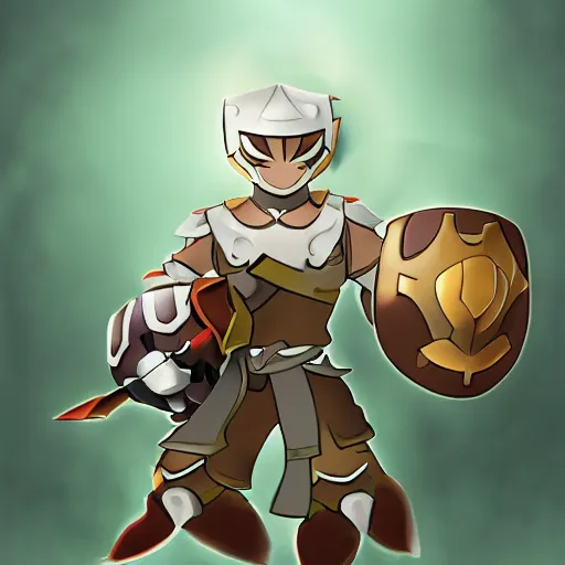 Image similar to man in armour, style of wakfu