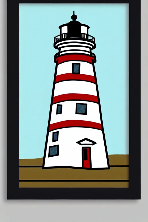 Image similar to minimalist boho style art of a lighthouse