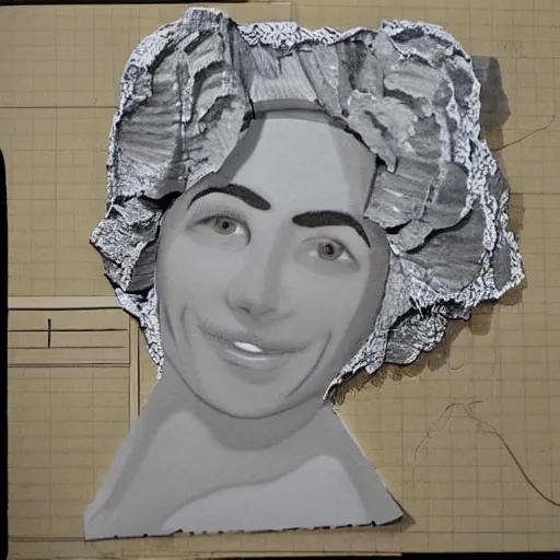 Image similar to a paper model of lucy jeartfilia, paper modeling art.