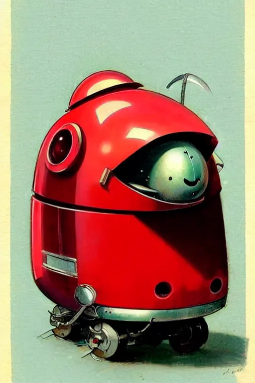 Image similar to ( ( ( ( ( 1 9 5 0 s retro future android robot fat robot mouse wagon. muted colors., ) ) ) ) ) by jean - baptiste monge,!!!!!!!!!!!!!!!!!!!!!!!!! chrome red