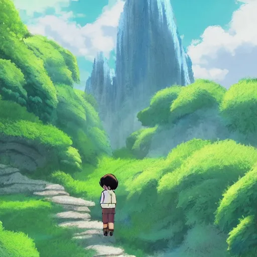 Prompt: beautiful landscape in the style of studio ghibli