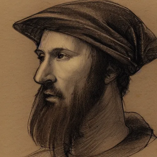 Image similar to markplier portrait sketch, by da vinci, sketch