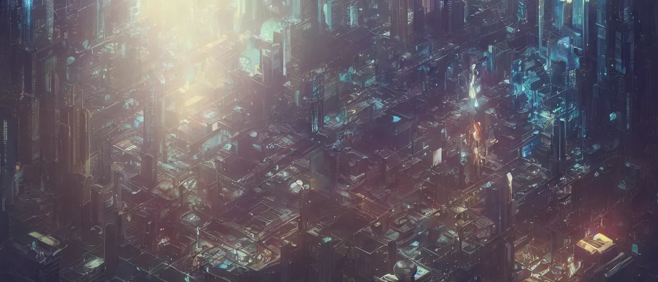 Image similar to new tokyo, ghost in the shell, unreal engine, fantasy art by greg, loish, rhads, ferdinand knab, makoto shinkai, lois van baarle, ilya kuvshinov, rossdraws, tom bagshaw, global illumination, radiant light, highly detailed intricate environment, isometric, onstudio ghibli, octane render, 8 k