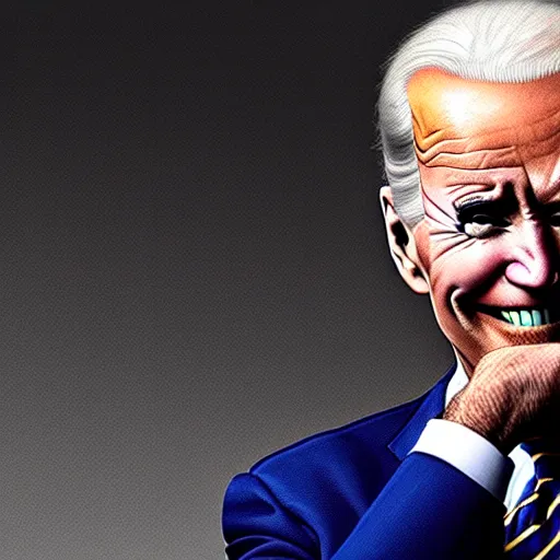 Prompt: joe biden cosplay as the joker