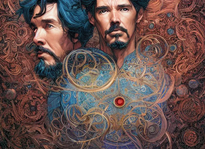 Image similar to a highly detailed magical portrait of stephen strange, james gurney, james jean