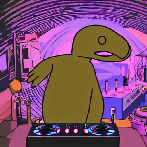 Prompt: A humanoid platypus performing a DJ set in a nightclub, underground magazine, indie culture, bright lights, crowded