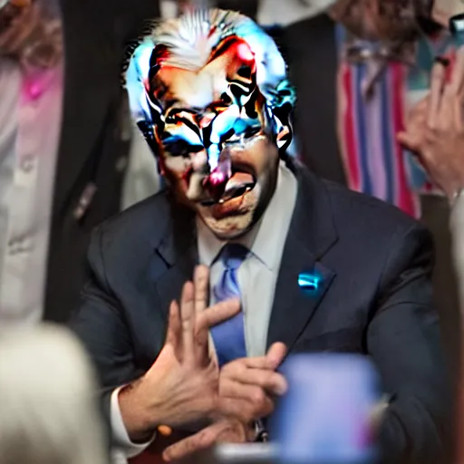 Image similar to joe biden in clown makeup smoking large blunt