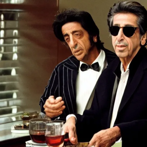 Prompt: robert dinero and al pacino as one person