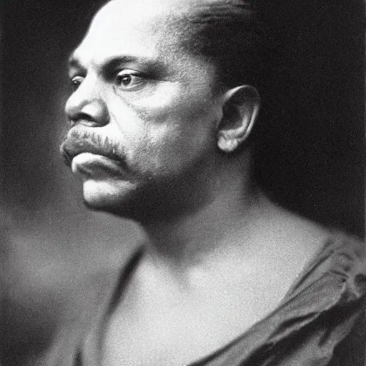 Prompt: ice - t, iced tea with a straw, by julia margaret cameron 1 8 8 0 s, realistic, body shot, sharp focus, 8 k high definition, insanely detailed, intricate, elegant