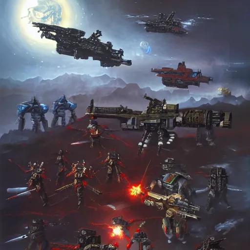 Image similar to galactic warfare, warhammer 40k art, artstation sci-fi