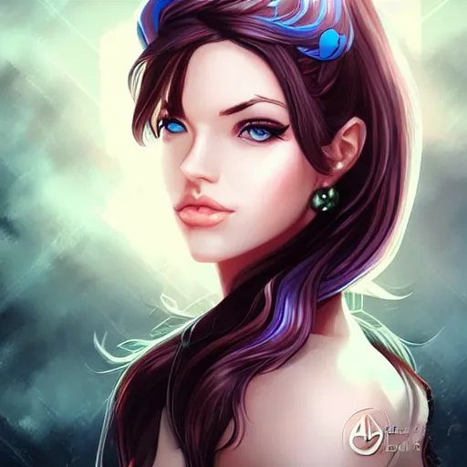 Prompt: goddess with blue eyes by Artgerm