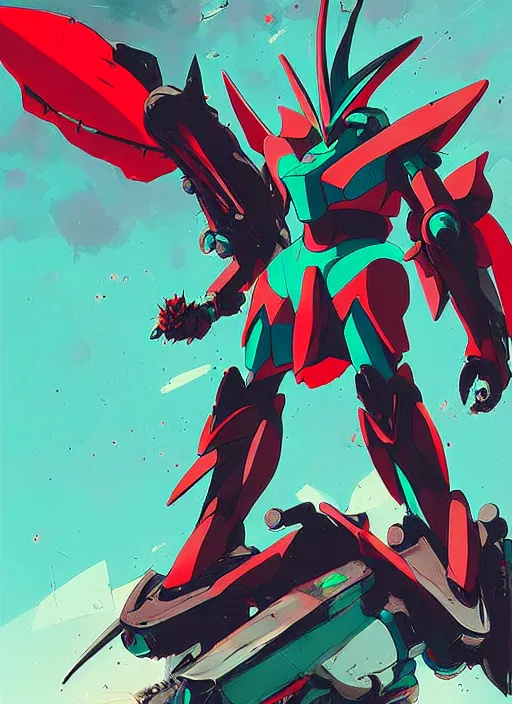 Prompt: shin getter robo, by ismail inceoglu