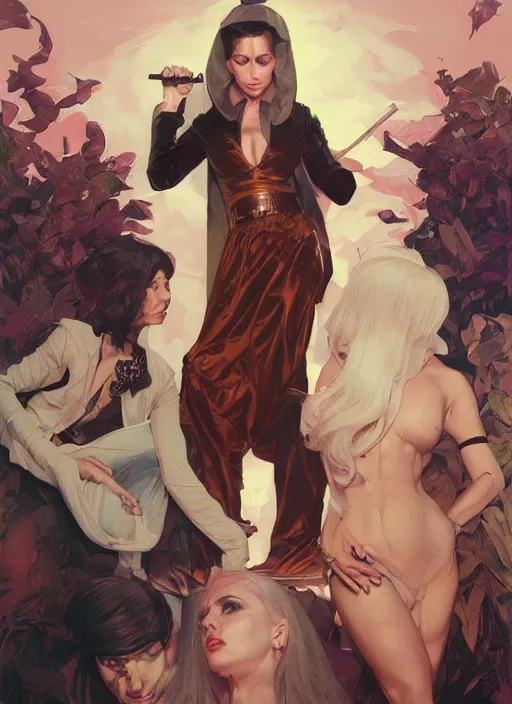 Prompt: rap battle rap god eminem, black velvet, diamond and rose quartz, full body view, beautiful high quality realistic fantasy art, trending on artstation by artgerm and greg rutkowski and alphonse mucha