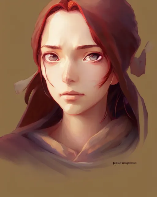 Image similar to portrait of a female peasant, crying, simple clothes, fantasy, face like gal gadot, red hair shinkai makoto studio ghibli studio key hideaki anno sakimichan stanley artgerm lau rossdraws james jean marc simonetti elegant highly detailed digital painting artstation pixiv