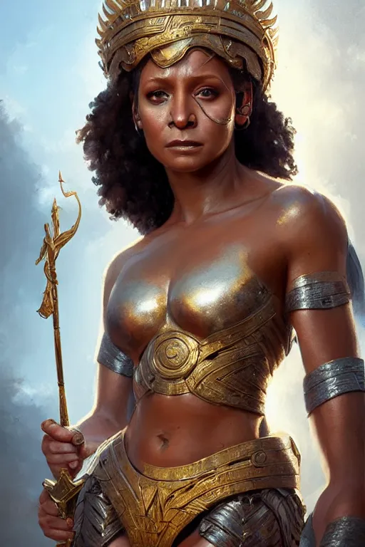 Image similar to mel b as greek goddess athena, hyper realistic face, beautiful eyes, fantasy art, in the style of greg rutkowski, intricate, hyper detailed, smooth