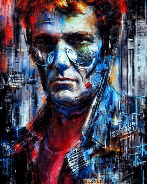 Prompt: photo of lieutenant columbo as a cyborg, advanced technology, cyberpunk, city, scifi, full of color, moody, atmosphere, 8 k high definition, insanely detailed, intricate, by guy denning, mark brooks